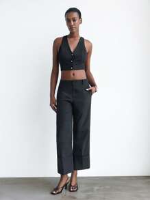 Maija 女式纯色简约休闲裤