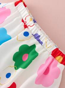 CutesyCutie Young Girl Ditsy Floral Woven Midi Casual Skirt - Multicolor - View 5