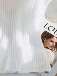 Franclia Áo thun sọc đính hạt cho nữ mùa xuân và mùa hè Quần áo mùa hè cho nữ - trắng - Xem 5