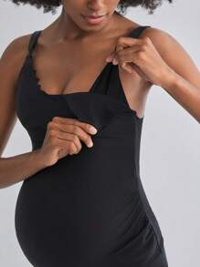 孕妇装简约纯色吊带背心