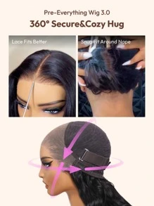 13x4 Pre Everything Wig Black Yaki Bob Bleached Knots Wig Invisible Knots Pre Plucked Hairline Pre Cut Lace Frontal 3D Dome Breathable Cap Affordable Wig Match All Skin Tones Wigs For Women - SNatural - View 3