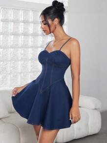 Jeanoix 女士休闲牛仔连衣裙，性感风格