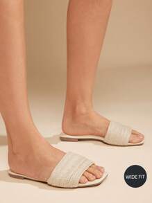 VACAZURE Women's Wide-Fit Jute Slip-On Sandals - Beige - View 5