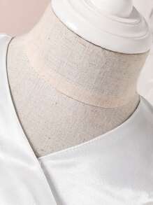 Baby Girl's Elegant V-Neck Puff Sleeve White Summer Dress