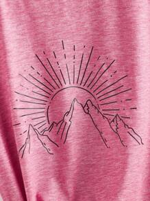 Velisys Velisys Women's Printed Short Sleeve Crew Neck Athletic T-Shirt, Summer - Multicolor - View 7