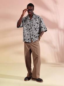 SUMWON Camisa de organza con efecto quemado y abotonadura, prenda de declaración para festivales, uso ocasional, moda contemporánea, streetwear moderno, colección de resort, verano, primavera, vacaciones