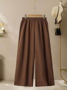 Lacomfia Set casual comodo e ampio da donna con camicia a maniche lunghe con stampa a righe colorate e pantaloni a gamba ampia, taglia grande