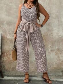 Breezaya Tuta comoda e casual con stampa floreale e coulisse, per donna in taglie forti
