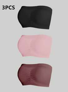 SHEIN 3 قطع مجموعة من حمالات الصدر الكبيرة الحجم والحمالات اللاسلكية