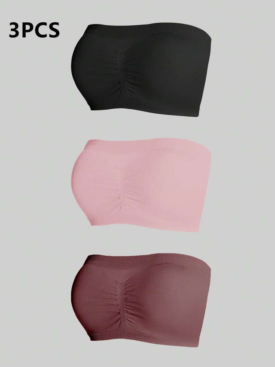 SHEIN 3 قطع مجموعة من حمالات الصدر الكبيرة الحجم والحمالات اللاسلكية