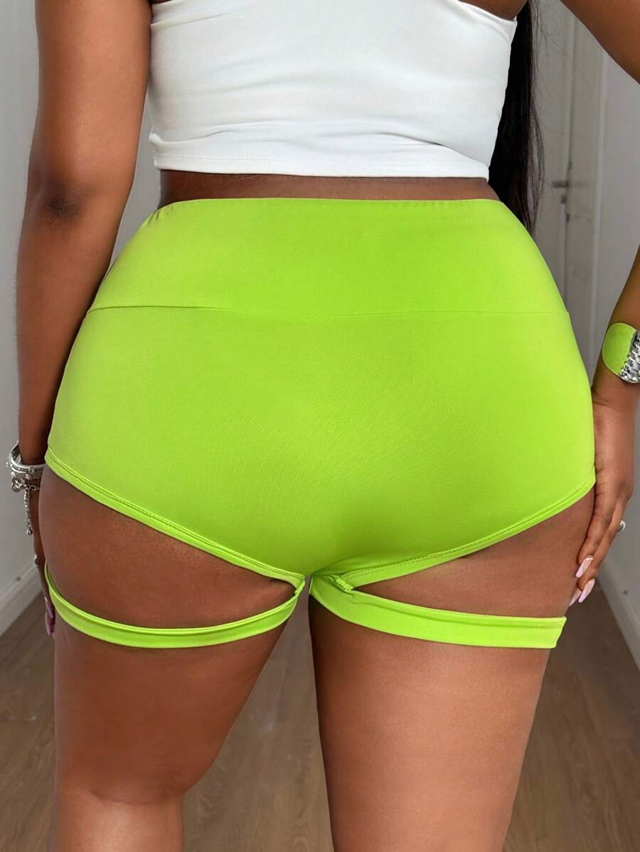 Maweii 大码纯色休闲短裤，适合夏季 - 薄荷綠 - 查看 1