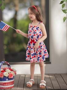 SHEIN 2 Stücke/Set für Kleine Mädchen, lässiger minimalistischer Herz-Form Schleife-Up Top und Shorts Set