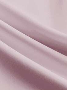 SHEIN Clasi 白色飘逸紧身直筒七分裤 - 粉色 - 查看 5