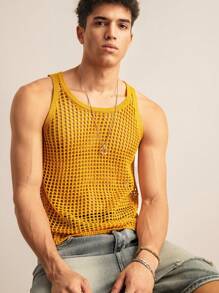 SWAVVY Chaleco de punto casual holgado sin mangas para hombre, de moda y uso diario para jóvenes