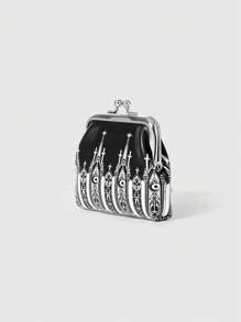 ROMWE Goth Monedero con estampado de castillo vintage, con diseño fashionable y elegante