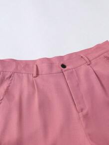 Manfinity Mode 男士休闲通勤纯色夹克和裤子套装