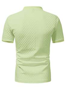 Manfinity Homme T-shirt polo décontracté à manches courtes avec col rond, couleur unie, pour l'été