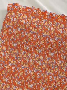 Sunnyshic 海军蓝露肩收腰镂空刺绣荷叶边下摆波西米亚风休闲 A 字迷你连衣裙 - 彩色 - 查看 3