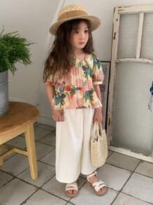 Hapijoa 2pcs Young Girls Fall Outfit Vacation - Apricot - View 5