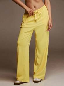 SHEIN Forever 21 春夏女士浪漫长裤，适合舞会/正式场合/生日/90 年代/商务休闲女士/优雅/西部装/外出/时尚/休闲/千禧年/俱乐部/办公室/鸡尾酒会/复古/紧身/狂欢节/趣味/优雅/老派/街头服饰/度假/乡村音乐会/工作/端庄/春假/单身派对/音乐会/坏人/基本款/毕业/低腰/宽松/直筒/阔腿/裤子 - 黃色 - 查看 5