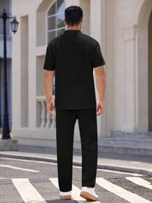 Manfinity VCAY Set de 2 camisetas informales ajustadas de punto para hombre, adecuado para el verano