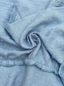 SHEIN LUNE 休闲女式镂空系带荷叶边蛋糕裙 女士夏季服装 毕业礼服 女士度假服装 女士沙滩服装 女士毕业礼服 女士商务休闲装 女士生日礼服 女士波西米亚风休闲装 女士度假礼服 波西米亚风女装 夏威夷服装 - 藍色 - 查看 9