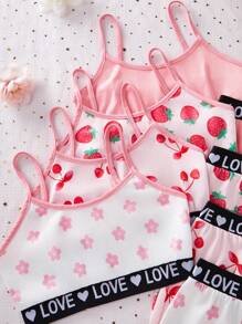 Set de 8 piezas de ropa interior para niñas con estampado de corazones y cintura elástica