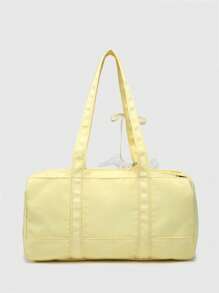 ROMWE Kawaii Túi Tote Du Lịch Nhẹ Rộng Một Vai Phong Cách Ballet Thời Trang Cho Nữ, Dây Đeo Mỏng Đính Ngọc Trai, Trang Trí Kiểu Lolita - Màu vàng - Xem 5