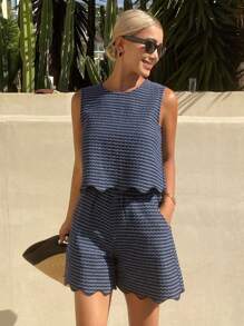 DAZY Women Denim Two Pieces Outfits Vacation - Blue - View 4