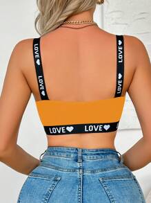 Women's Simple Comfortable Letter Knit Bra Without Padding