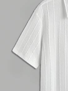 Manfinity RelaxMax Men Solid Color Plain Button-Down Casual Short-Sleeve Shirt For Boyfriend Gift Men Summer Shirtswhite Top For Menwhite Tops For Menwhite Men Shirt