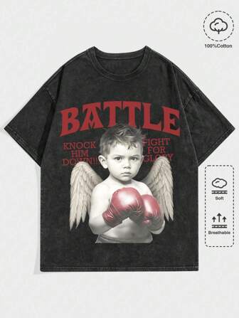 Street Life T-shirt à manches courtes pour hommes avec graphique vintage lavé de la Fiancée Cadavérique