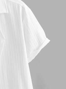 Manfinity RelaxMax Conjunto de camisa de manga corta de unicolor y pantalones cortos con cordón para hombres