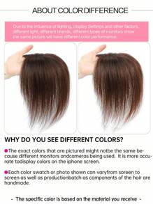 7*11 CM Hair Toppers For Women Mocha Brown Color Clip In Bangs Real Human Hair Natural Looking Hair Pieces For Women Solve Slightly Loosing And Covering Gray Adding Volume - S2 - View 5