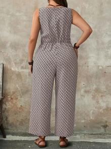 Breezaya Tuta comoda e casual con stampa floreale e coulisse, per donna in taglie forti