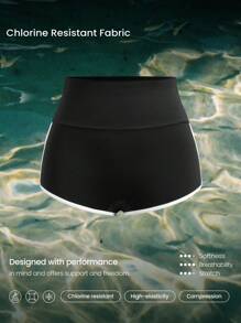GLOWMODE Power Dip Quick Dry Chlorine Resistant Colorblock Trim Antibacterial Crotch Bikini Bottom Shorts Swim Beach Pool Vacation Resort Travel Summer Wear