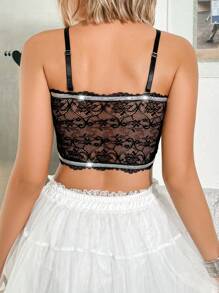 SHEIN Sujetador bandeau de encaje de moda para mujeres