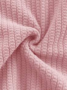 Soleia Casual Comfortable Contrast Color Lace-Up Fitted Sweater Dress - Pink - View 7