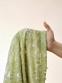 Anewsta Stylish Elegant Party Sequin & Laser Cut Long Sleeve Blouse For Women, Suitable For Spring, Festival, Holiday