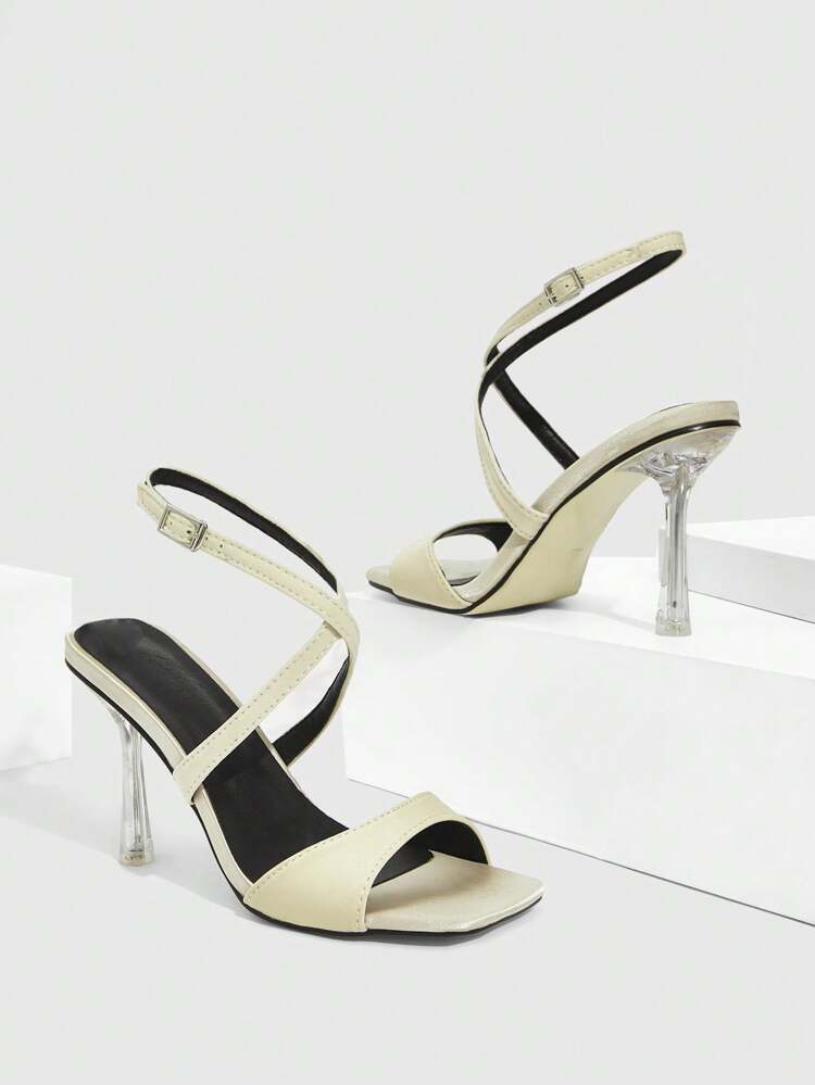 CUCCOO SZL Women's Square Toe Adjustable Buckle Strap Fashion Elegant High Heel Sandals