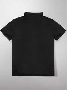 Manfinity Dauomo Men's Fashion Geometric Striped Print Polo Collar Shirt - Multicolor - View 2