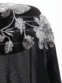 Livesso Áo cánh/áo sơ mi dài tay dáng rộng, màu trơn, cổ loe, mỏng, thường ngày mùa hè cho nữ, quần áo mùa thu - màu đen - Xem 7