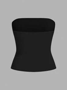 SHEIN EZwear 女士夏季休闲纯色抹胸 - 彩色 - 查看 10