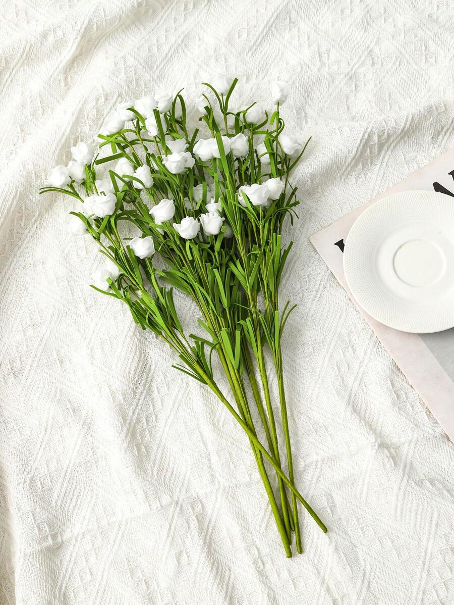 3 件装玫瑰仿真花人造花家居装饰，假植物，假玫瑰，带茎泡沫玫瑰，适用于婚礼 DIY 花束桌面装饰派对新娘送礼家居装饰，秋季装饰，房间，书桌，花园装饰，房间装饰用品（白色）圣诞节节日礼物 - 白色 - 查看 1