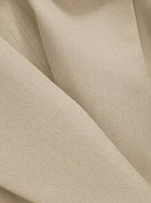 DAZY Áo blazer ngắn tay cổ ve lật màu trơn dành cho nữ, trang phục công sở mùa thu. - Màu be - Xem 5