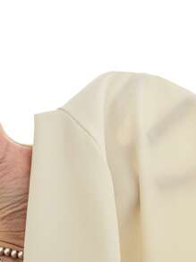 Chiquease Eleganter Damen-Jumpsuit mit Kragen, Überschlag, Raffung und geraden Beinen - Aprikosenfarben - Übersicht 6
