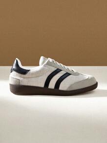 CUCCOO EASI 女士纯色系带休闲运动鞋，简约设计 - 杏色 - 查看 8