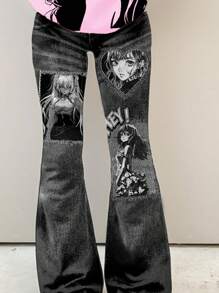 SHEIN Leap Crew 青少年女孩休闲简约短袖上衣和裤子两件套，适合夏季