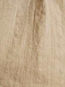 SHEIN 年轻女孩可爱夏季刺绣领纹理面料衬衫 - 彩色 - 查看 6