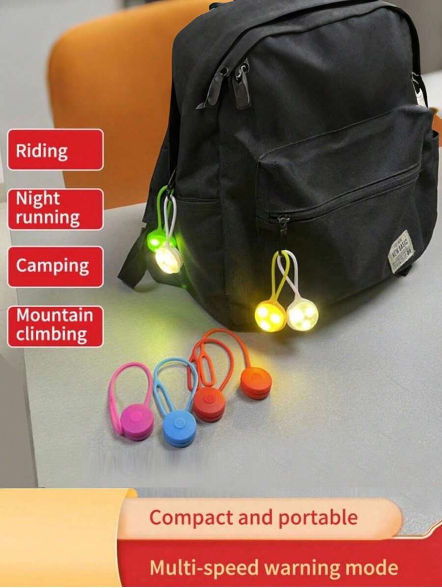 1 件背包挂灯,硅胶迷你 LED 警示灯,多种颜色可选,适合夜间跑步、散步、慢跑 - 彩色 - 查看 1